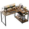 JUMMICO Scrivania Angolare a L 140x80 cm Design Moderno Marrone