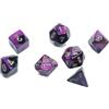 Wondertrail Set di 7 mini dadi gemelli neri e viola con numeri dorati da 10 mm (3/8) set di 7 Chessex