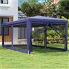 ZQQLVOO Gazebo per feste, 3 x 6 m, con 6 pareti laterali in rete, blu, in polietilene ad alta densità, impermeabile - robusto telaio in ferro, per eventi all'aperto, con protezione solare e ventilazione