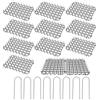 SYF-UN 12 pezzi 15,5 x 20 cm anti-gatto Spikes plastica Scat Mat con tappetini repellenti Prickle Stirp Pet Deterrent Net 8 picchetti a forma di U per giardino, recinzione