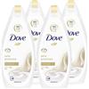 Dove 4x Dove Bagnodoccia Idratante Seta Preziosa Bagnoschiuma Pelle Effetto Seta - 4 Flaconi da 450 ml