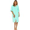 GM Apparel Accappatoio da donna con cerniera, 100% cotone, accappatoio da donna in spugna, altamente assorbente, Menta, 16-18