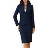 Allegra K Donna Blazer Collo a V Gonna Matita Completo da Lavoro