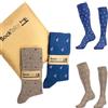 SockTailor Calze Uomo Lunghe in Cotone, Fantasie Eleganti e Divertenti Fenicotteri, Calze Uomo Invernali, Calzini Uomo Lunghi, Made in Italy, 2 Paia (IT, Numero, 41, 46, Regular, Tall, Marrone, Cielo)