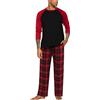 ADOME Pigiama da Uomo Invernale Lungo Pigiami Due Pezzi Manica Lunga Pantaloni Pigiama da Notte Camicia Caldo， S-XXL