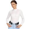 Harrison Howard Maglia da equitazione da donna, a maniche lunghe | UPF 50+, bavaglino plissettato con colletto rialzato, cerniera nascosta chiusura magnetica a scatto top da competizione con