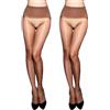 HTRUIYATY Collant Lucidi Donna collant velatissimo senza cuciture 2 Paia Collant Fine