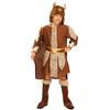 My Other Me - Costume vichingo bambino taglia 7-9 anni per bambini marrone | Include abito con mantello e dettagli in pelo sintetico, cintura e polsini dorati, copristivali ed elmo con corna dorate