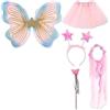 LDBKLGHJ Ali Farfalla Costume Farfalla Costume da Fata Fantastica per Bambina con Bacchetta Magica e Ali - Set di Vestiti da Principessa Ideale per Feste ed Eventi