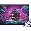ISVMBMYGRWOw Puzzle Nave Pirata 1000 Pezzi Puzzle per Adulti Mare Tempestoso 52x38cm/1000pcs