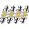 Ruiandsion 2 Pz Lampadina LED Festoon 39mm 4300K Bianco Caldo, 6-30V 12V 24V Non Polare, 800LM 2525 8SMD Canbus Decodificata, Luci Interne Auto Targa Bagagliaio Plafoniera