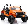 LEAN TOYS Jeep Bambini Auto Elettrica 4x45W Eva Ruote Similpelle LED Telecomando Arancione