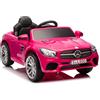 LEAN TOYS Auto Elettrica per Bambini Mercedes SL500 Eva Ruote LED RC USB MP3 Rosa