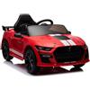 LEAN TOYS Ford MUSTANG GT500 Shelby Bambini Auto Elettrica Rosso Eva Ruote Similpelle LED