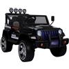 LEAN TOYS Jeep Nera Auto Elettrica Per Bambini 4x45W Ruote EVA Ecopelle LED Telecomando
