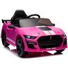LEAN TOYS Ford MUSTANG GT500 Shelby Auto Elettrica per Bambini Eva Ruote Similpelle LED RC