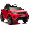 LEAN TOYS Land Rover Discovery Bambini Auto Elettrica SUV Eva Pelle LED MP3 Fm USB Rosso