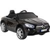 LEAN TOYS Auto Elettrica per Bambini Mercedes SL500 Eva Ruote LED RC USB MP3 Nero