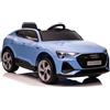 LEAN TOYS Audi E-Tron Auto Elettrica Per Bambini 4x4 Con Telecomando Blu LED