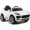 LEAN TOYS Auto Elettrica Per Bambini Sportiva Con LED MP3 USB SD Bianca
