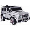 LEAN TOYS Mercedes G63 Auto Elettrica per Bambini SUV Telecomando Eva Argento