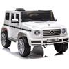 LEAN TOYS Mercedes G500 Auto Elettrica Per Bambini SUV EVA Pelle LED RC MP3 USB Bianco