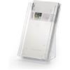Durable Resistente 859019 Porta volantini Combiboxx 1/3 A4, 1 scomparto, per applicazioni da tavolo e da parete, trasparente