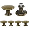 LONGERSIZHAN 6Pz Pomelli Mobili Vintage 30mm, Rotondi, per Cassetti e Porte