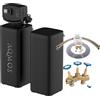 AQMOS Wasseraufbereitung AQMOS FLEX-60 - Impianto di addolcimento dell'acqua con kit di collegamento da 1 e blocco di montaggio da 1, impianto di decalcificazione casa per 3-5 persone, capacità 6.000 l, con contenitore di
