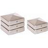 VIVAGARDEA 5x Cappuccio per Palo in Acciaio Inox a Piramide 71x71 mm - Antiruggine - Per Pali in Legno 70x70 mm - Copripalo con Fori per Viti - Protezione da Agenti Atmosferici