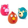 Chiwava 3 paquet 2,6 pouces Squeak Latex chien jouet animaux visage mignon jeu interactif pour petits chiens couleur assortie