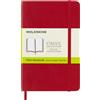 Moleskine Classic Notebook, Taccuino con Pagine Bianche, Copertina Morbida e Chiusura Elastica, Formato Pocket 9 x 14 cm, Colore Rosso Scarlatto, 192 Pagine