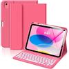 MoKo Custodia con Tastiera per iPad (A16) 11a Generazione 11 pollici 2025, iPad 10a Generazione 10,9 pollici con Supporto per Matita, Tastiera Bluetooth Staccabile Multi-Angolo, Rosa