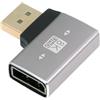 xiwai Adattatore DisplayPort 1.4 (DP) maschio a DP femmina ad angolo retto di 90 gradi Ultra-HD UHD 4K 144 Hz per monitor video per PC laptop