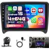 Hikity 4+64G Autoradio per Audi TT 8J MK2 2008-2014 con CarPlay Android Auto