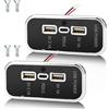 Gibbab 2 Pezzi Gibbab 3 Porte Presa USB per RV 12V 45.5W, PD3.0 Type-C Ricarica Rapida & Doppio Porta USB-A 3.1A, Montaggio su Pannello, Adattatore per RV Nave Barca Autobus ATV Moto Camion