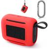 Generic Custodia morbida in silicone per altoparlante JBL Go 5, antiurto, custodia protettiva integrale a 360°, senza cuciture, ultra sottile, portatile, da viaggio, con moschettone (rosso)