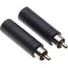 Keple Connettore adattatore da spina maschio RCA a presa mono femmina da 6,35 mm e 1/4 di pollice, Confezione da 2 - Convertitore e adattatore audio per stereo, amplificatori e ricevitori A/V