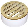NDS 909B 7,6 cm griglia Rotonda in Ottone Massiccio con Colletto in PVC, Ottone Satinato
