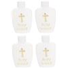 ERINGOGO Set 4 Mini Bottiglie Di Acqua Santa Vuote in Vetro Resistente Per Battesimo e Decorazioni Religiose, Contenitori Riutilizzabili Da 60ml Per Esorcismi e Regali Benedetti