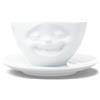 FIFTYEIGHT PRODUCTS / Tazze/Tazza da caffè Lachend (Porcellana, 200 ml, Bianco, Made in Germany)
