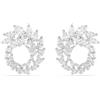 Swarovski Mesmera Orecchini A Cerchio, Taglio Marquise, Bianco, Placcato Rodio