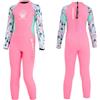 MWTA Muta per bambini ragazzi ragazze 2,5 mm neoprene termico costume da bagno intero muta a maniche lunghe per bambini junior gioventù nuoto, immersioni, surf, rosa, L