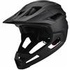 SZLIFE Casco Protettivo per Adulti da Bici da Montagna con Protezione Integrale Ventilazione Efficace E Mentoniera Removibile Adatto a Ciclismo Downhill, Nero Puro, L