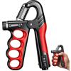 witpine Pinza di presensione regolabile con contatore meccanico, rinforzatore della mano 5-100 kg per dita, polsi e avambracci, pinza per sollevamento pesi, portatile, rosso/nero