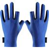 Hemobllo Guanti da Ciclismo Elasticizzati a 2 Dita, Guanti da Pesca e Sport All'aperto in Seta Ghiaccio e Silicone, Traspiranti, Blu, per Arrampicata e Outdoor