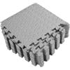 CLISPEED 12 Pezzi Tappetino a Incastro in Eva 30x30 Grigio, Motivo Foglia, Antiscivolo, Assorbimento Urti, per Sala Yoga e Allenamenti