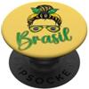Brazilian Brazil Flag Designs Vintage Brasile Brasile Bandiera Patriottica Brasile Orgoglio PopSockets PopGrip Adesivo