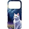 Purple Aesthetic Gifts Custodia per iPhone 17 Pro Bianco Gatto Lavanda Campo Moonlight Viola Celeste