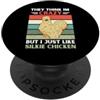 Think Im Crazy But I Just Like Silkie Ch Retro Pensano che io sia pazzo ma mi piace solo il pollo Silkie PopSockets PopGrip Adesivo